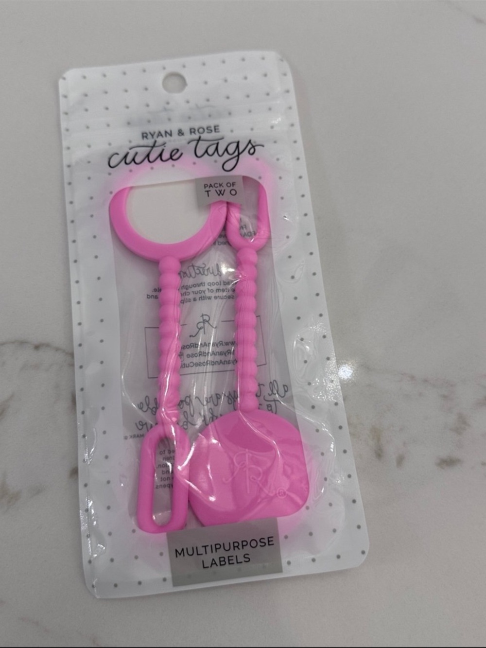 Ryan & Rose Pink Cutie Tags Multipurpose Labels - Pack of 2